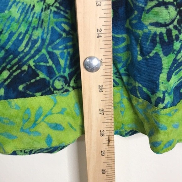 Soft Surroundings Anaisha tunic Blue lime green floral tie dye size small - Picture 9 of 12